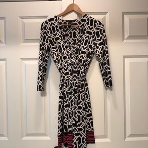 International Concepts Geo-Print Faux wrap dress